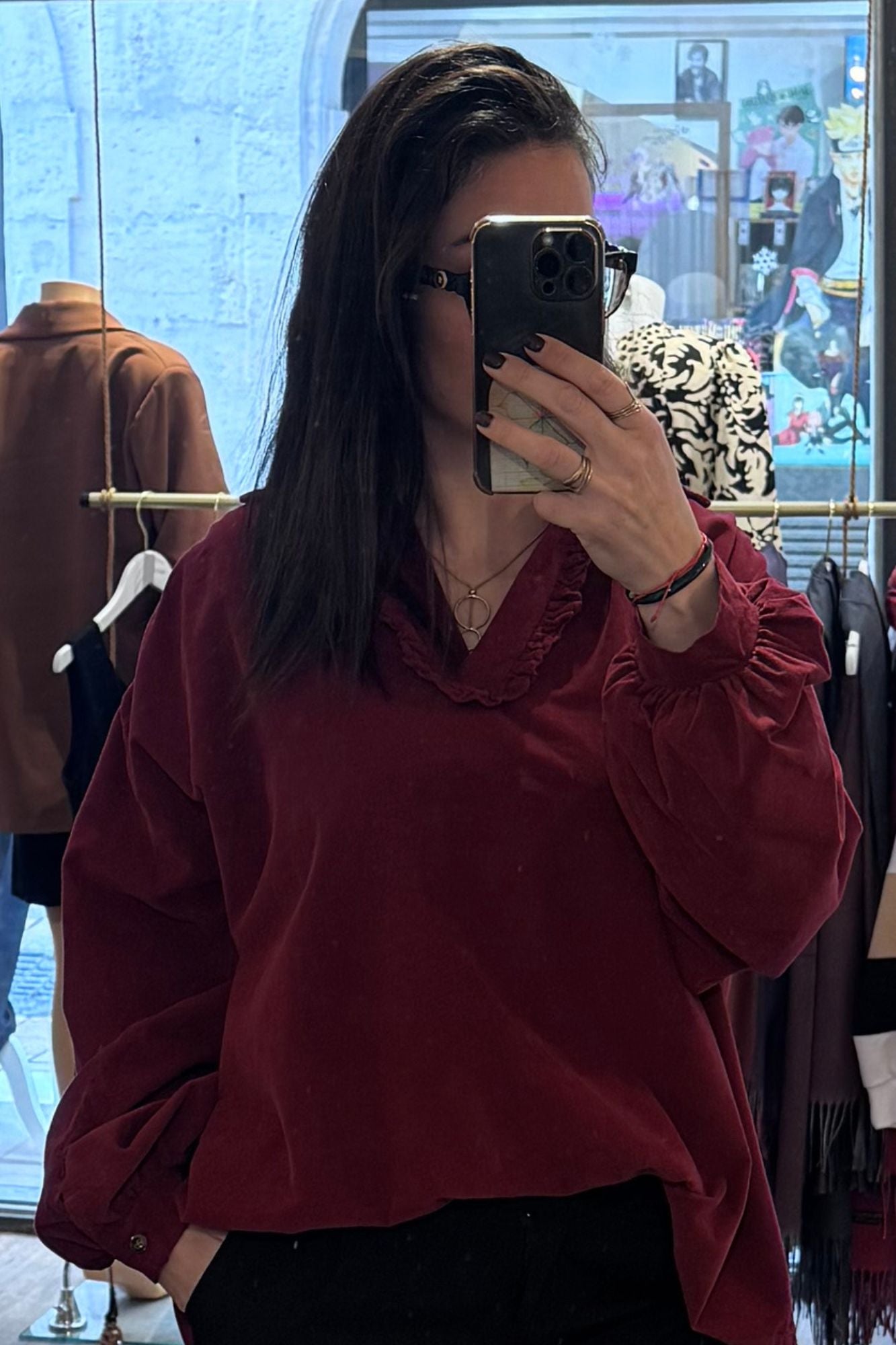 Chemise fluide col V