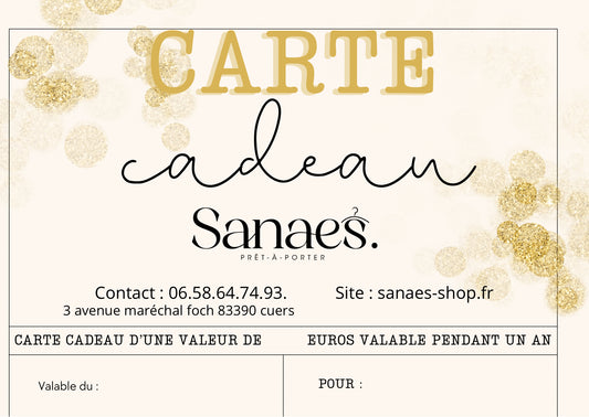 Carte cadeau SANAES