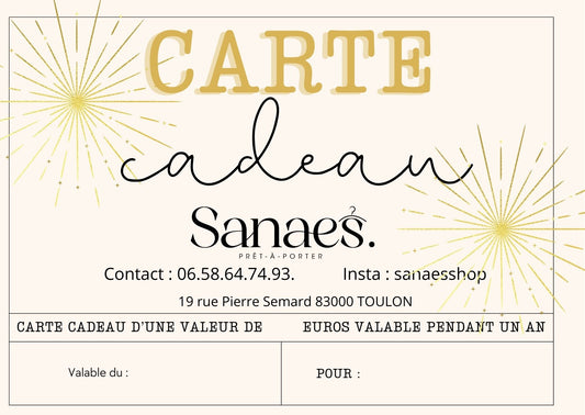 Carte cadeau SANAES