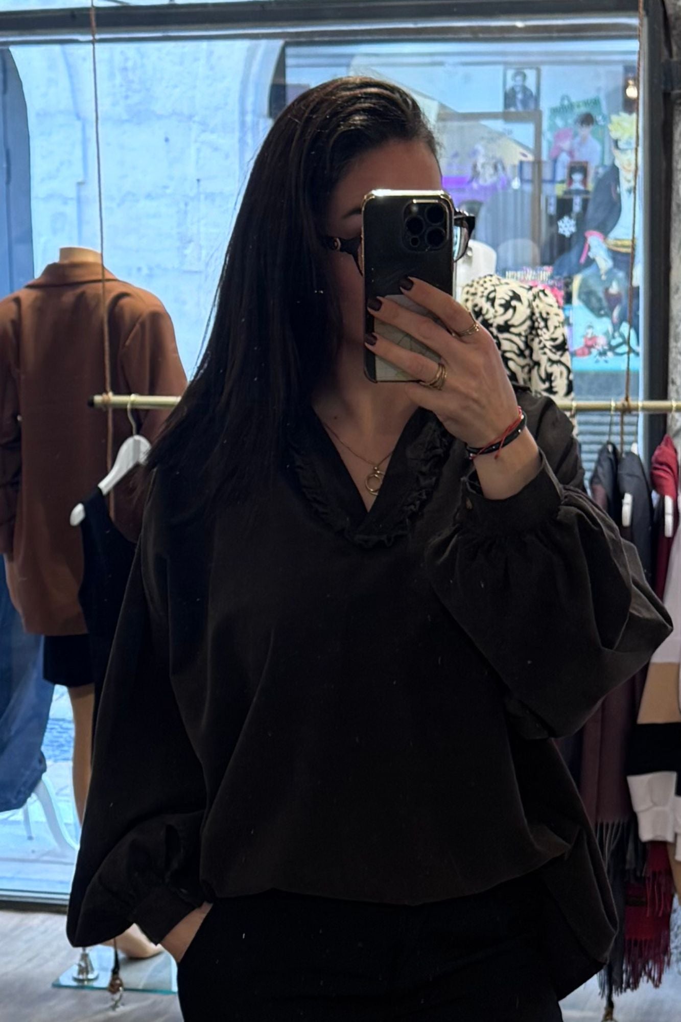 Chemise fluide col V