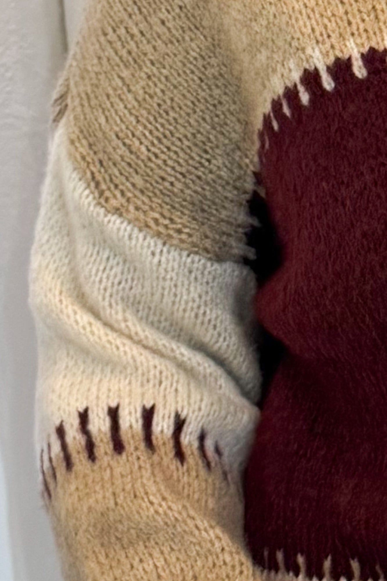 Gilet femme boutonné en maille Color block