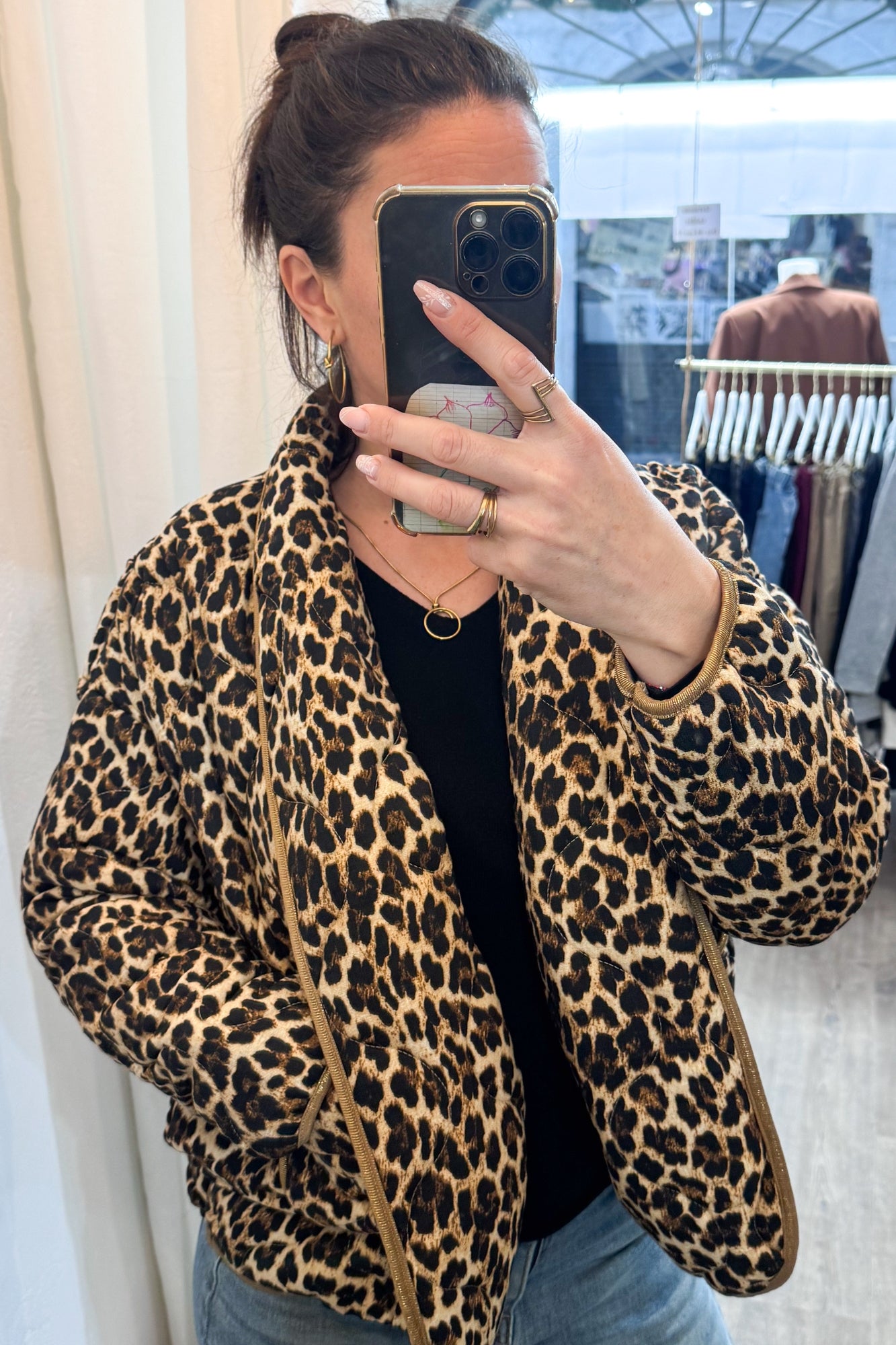 Veste matelassée femme imprimé léopard